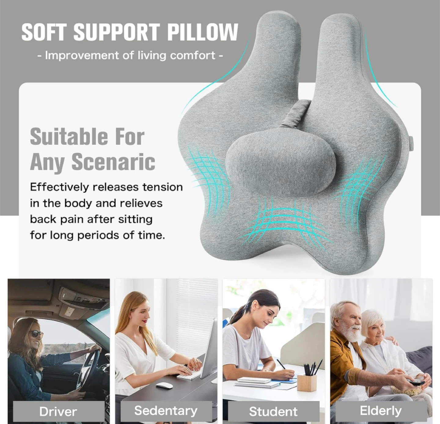Soft Support Pillow - Gray - photo 3