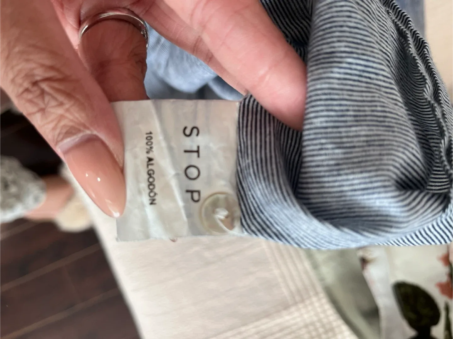 Blue Striped Lace-Up Blouse image indicator(4)