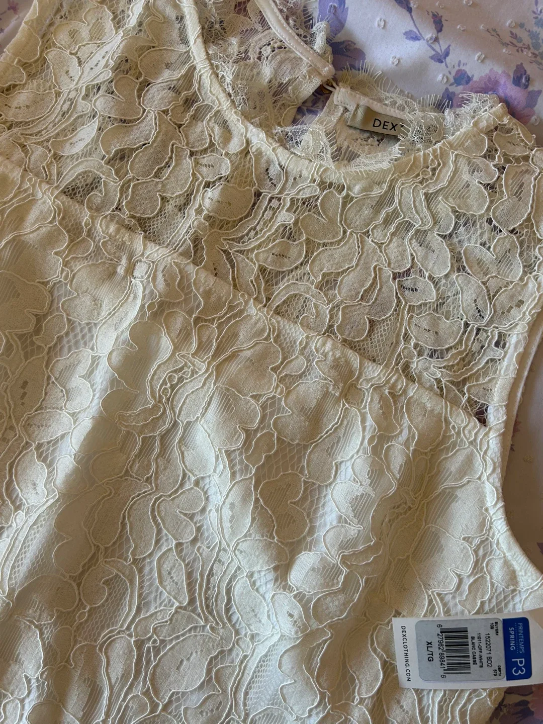 DEX Sleeveless Lace Dress - XL/TG - Cream image indicator(2)