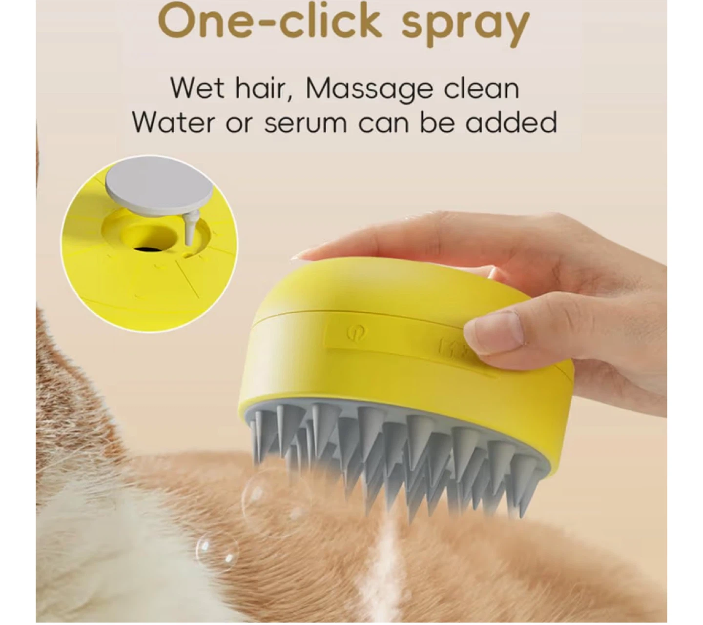 One-Click Spray Pet Massage Brush