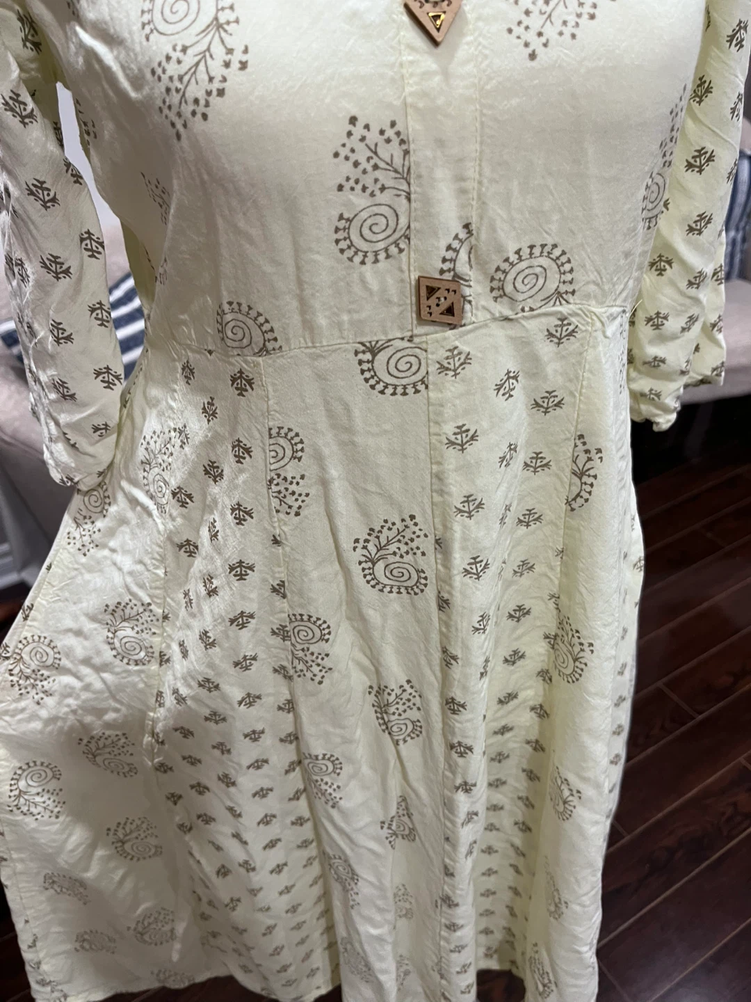 Pale Yellow Cotton Kurti - photo 2