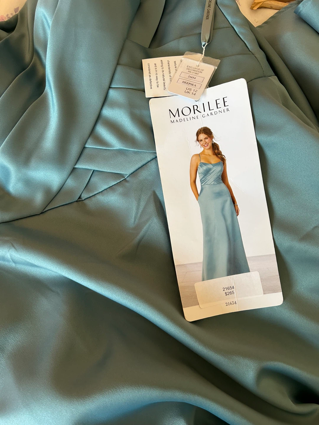 Morilee Madeline Gardner Dress - Size 12 Satin (Aqua Green) - photo 3