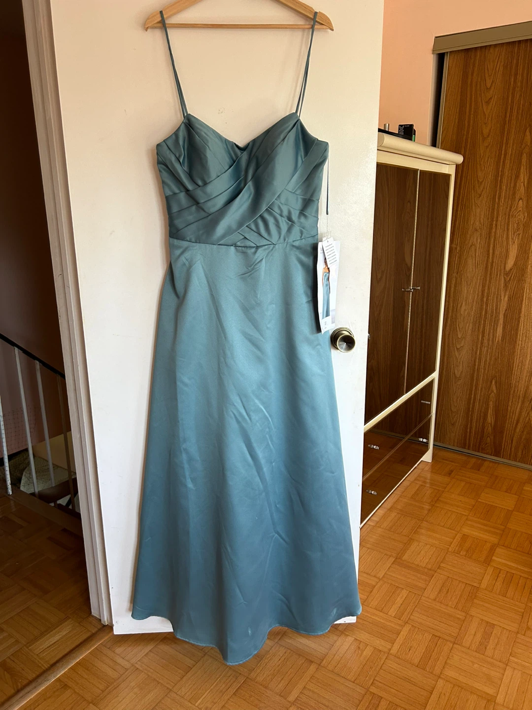 Morilee Madeline Gardner Dress - Size 12 Satin (Aqua Green)
