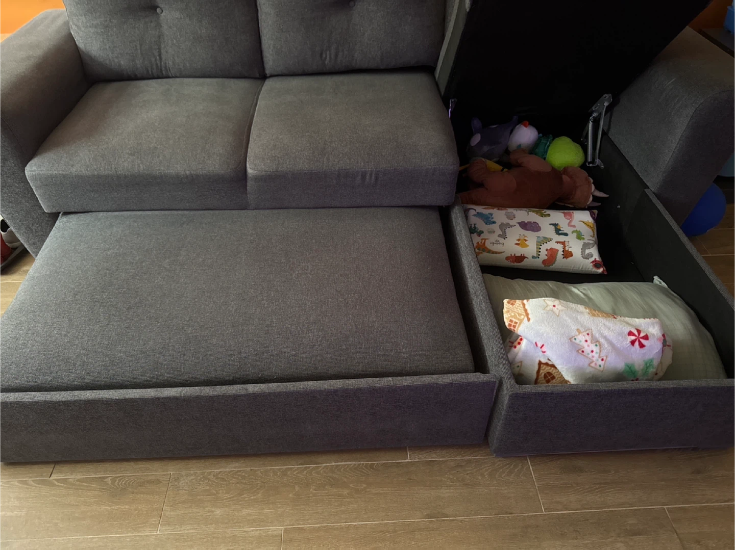 Hale Grey Sofa Bed with Storage - photo 2