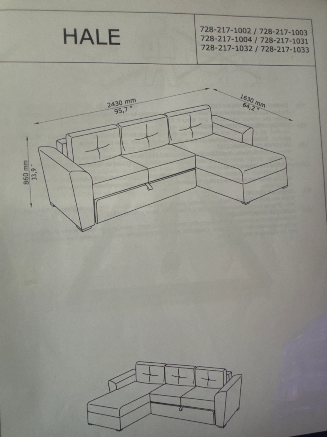 Hale Grey Sofa Bed with Storage - photo 3
