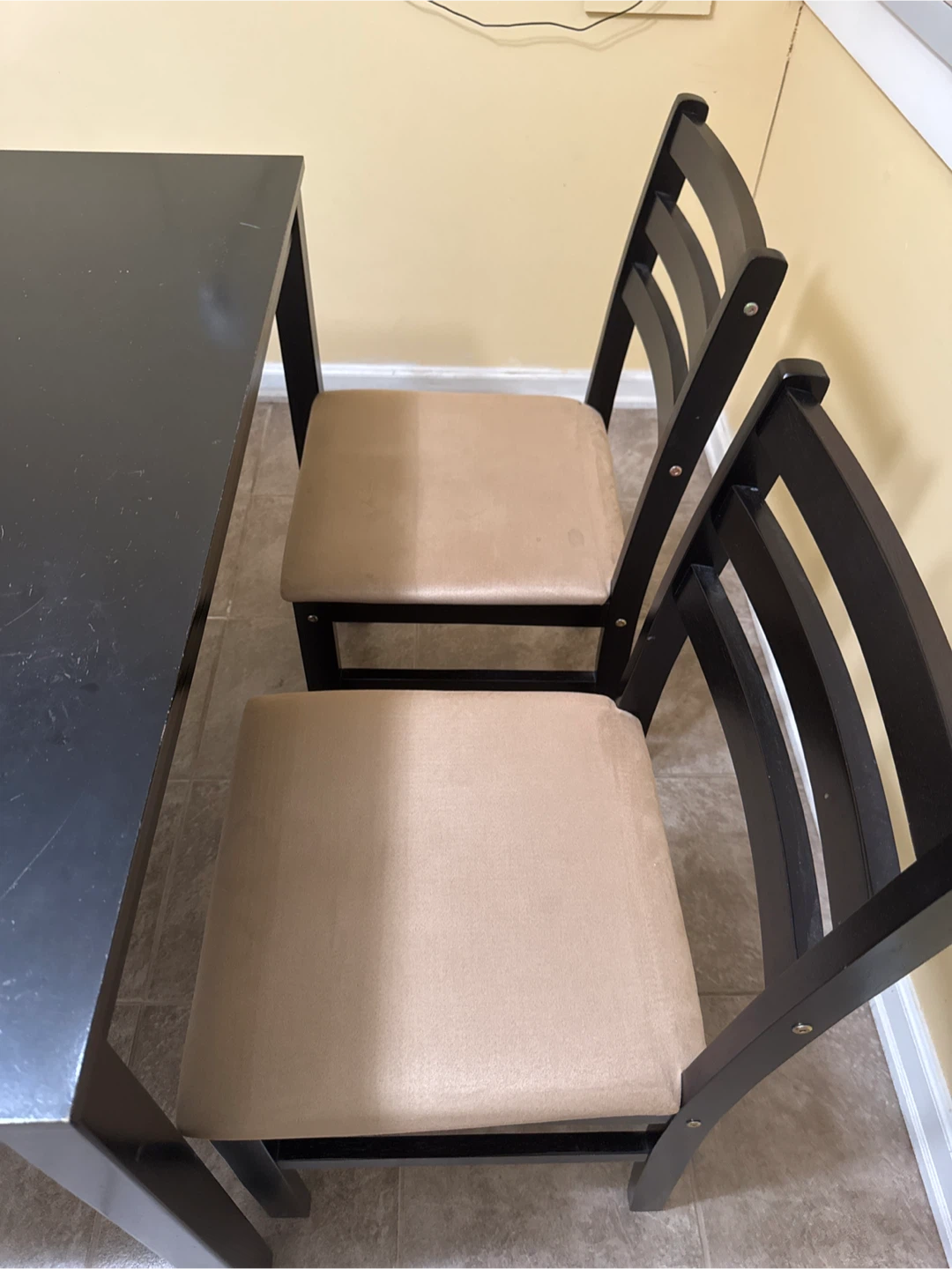 Used Black Dining Table with 4 Chairs - photo 3