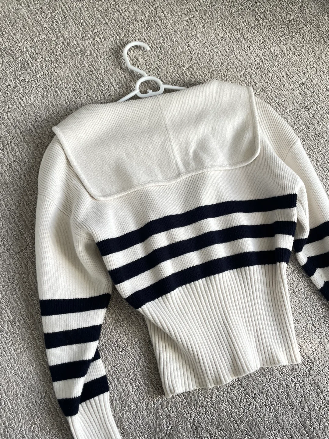 Zara Striped Knit Zip-Up Hoodie - Size S image indicator(9)