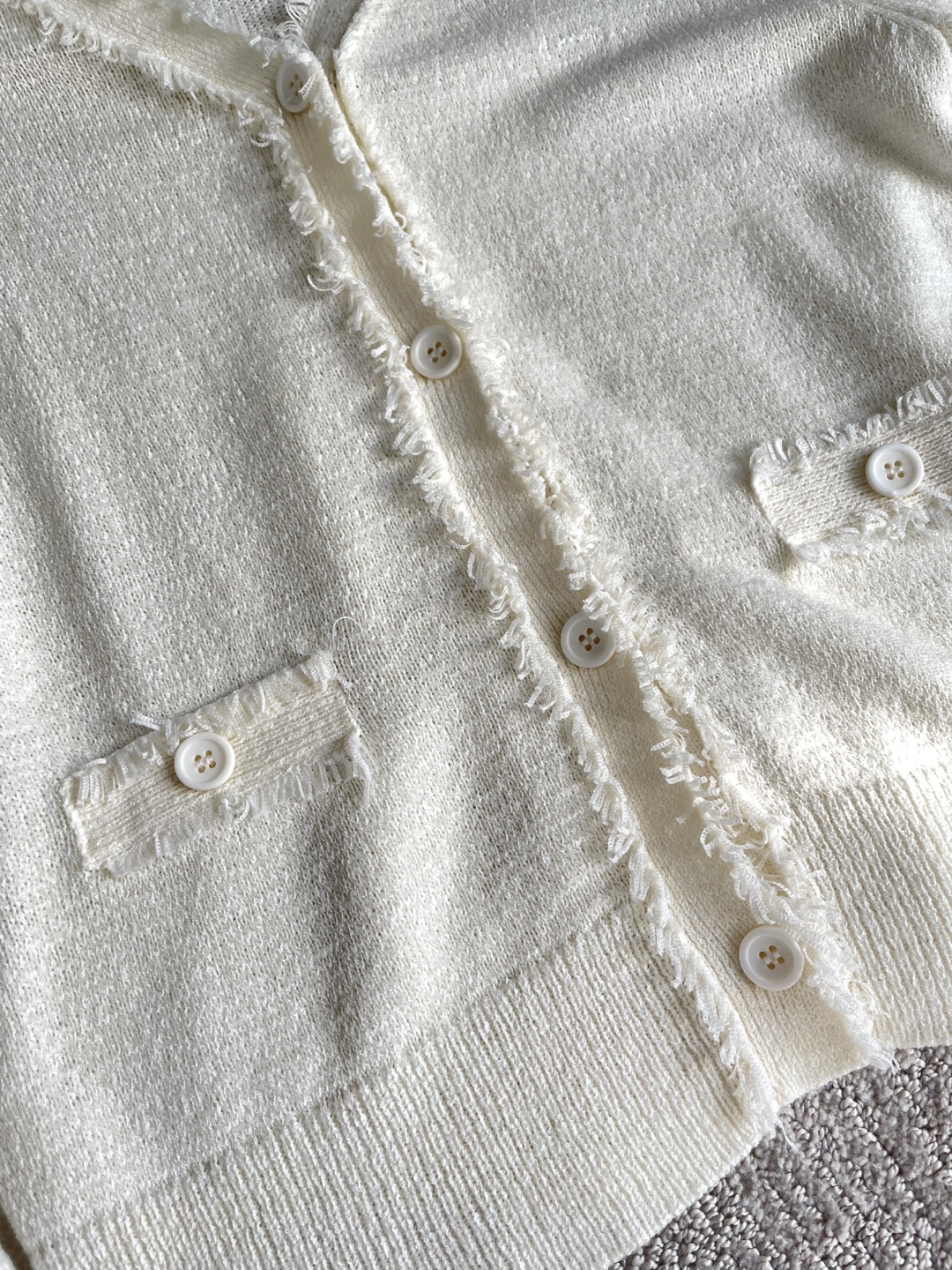 IEFIEL White Cardigan Size S/M - photo 4