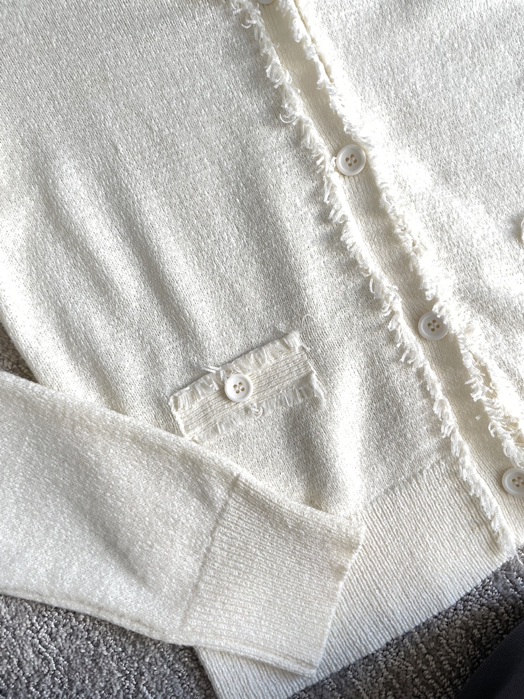 IEFIEL White Cardigan Size S/M - photo 3