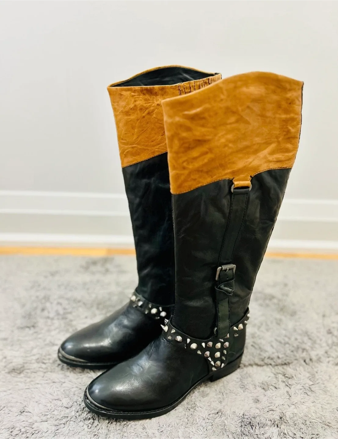 Sam Edelman Leather Studded Boots image indicator(2)