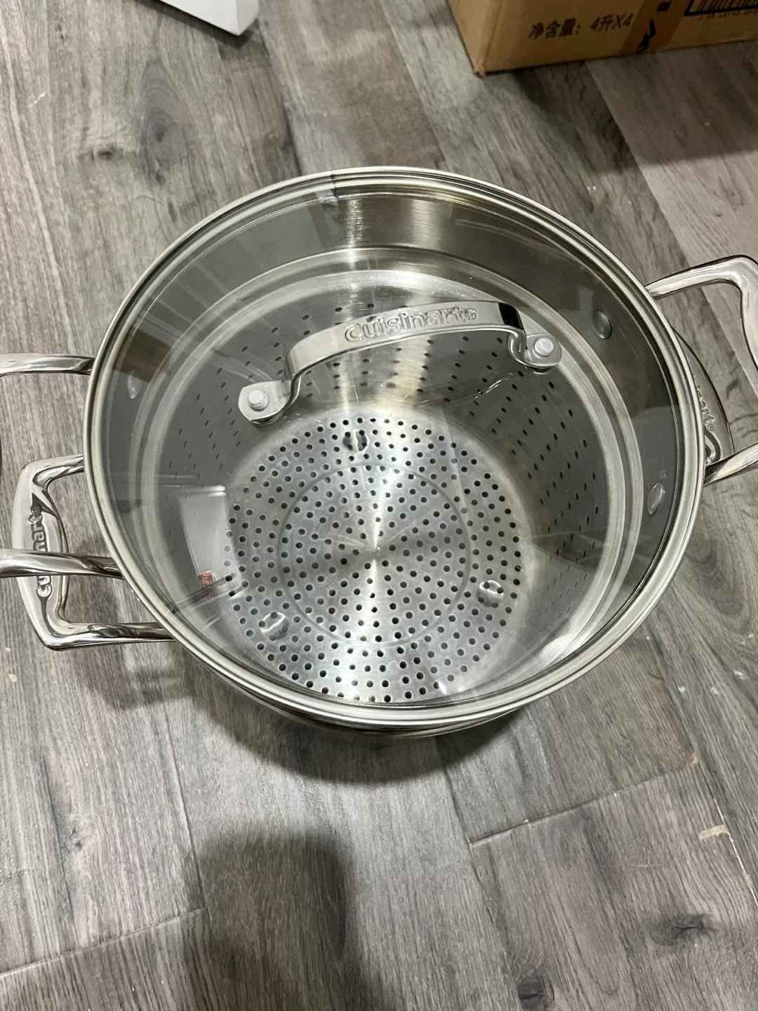 Cuisinart stainless steel pot (5.7 L, 6 q) & steamer image indicator(4)