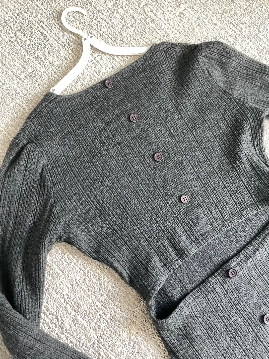 Grey Ribbed Knit Top image indicator(2)
