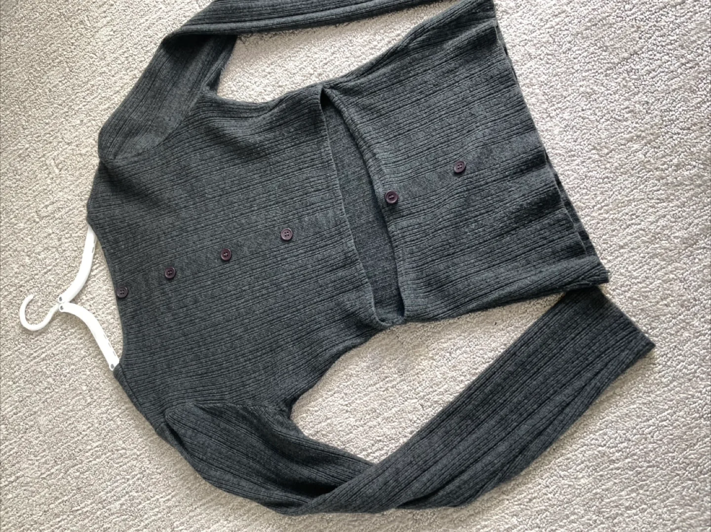 Grey Ribbed Knit Top image indicator(8)