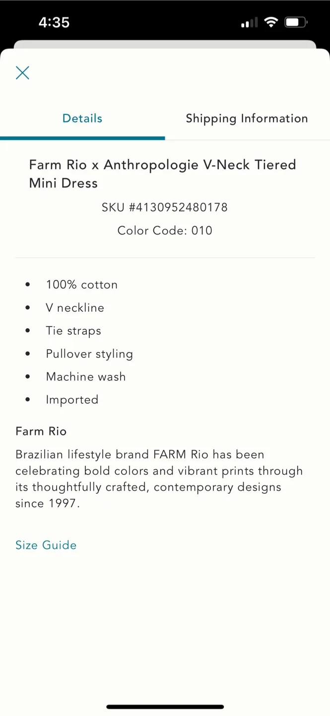 BNWT Farm Rio V Neck Tiered Dress M (fits S) image indicator(6)