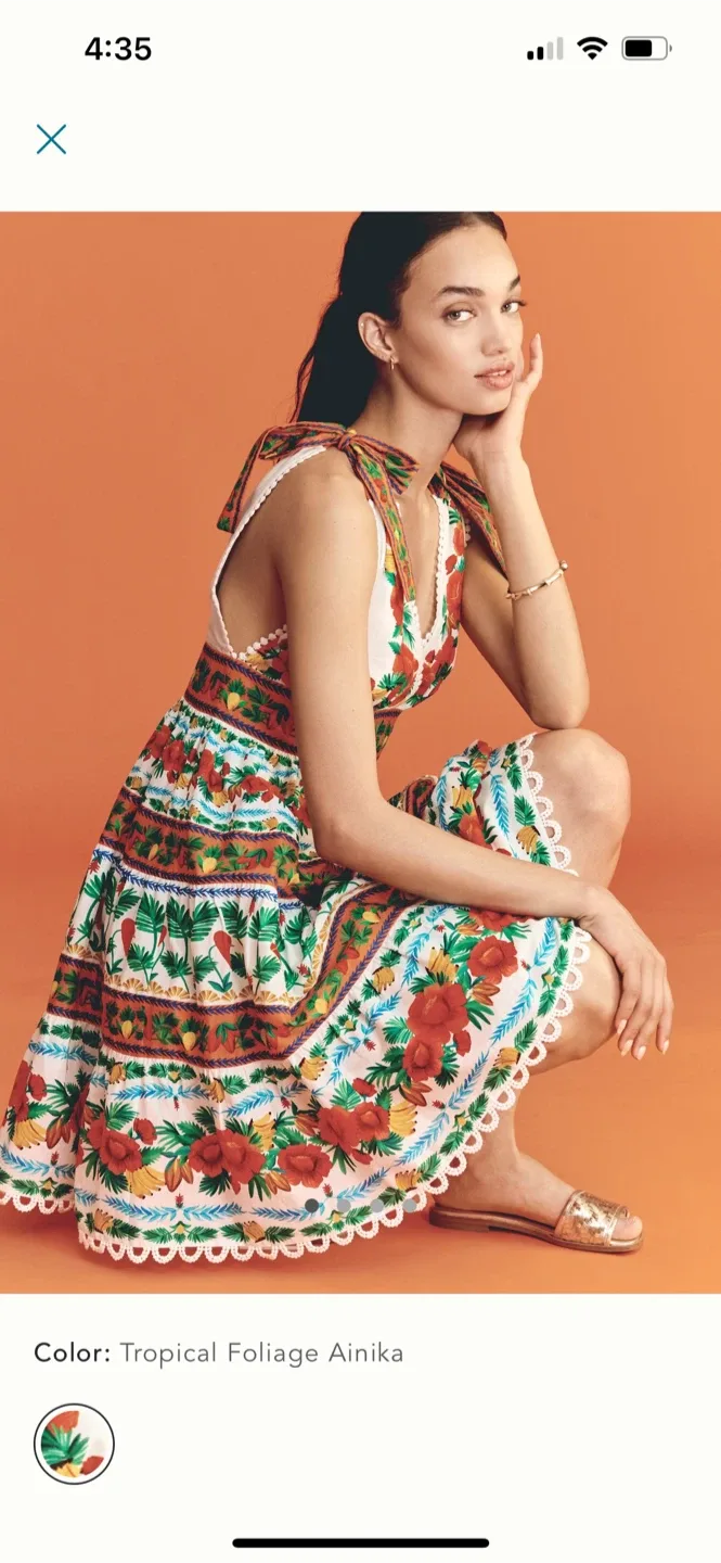 BNWT Farm Rio V Neck Tiered Dress M (fits S) thumbnail
