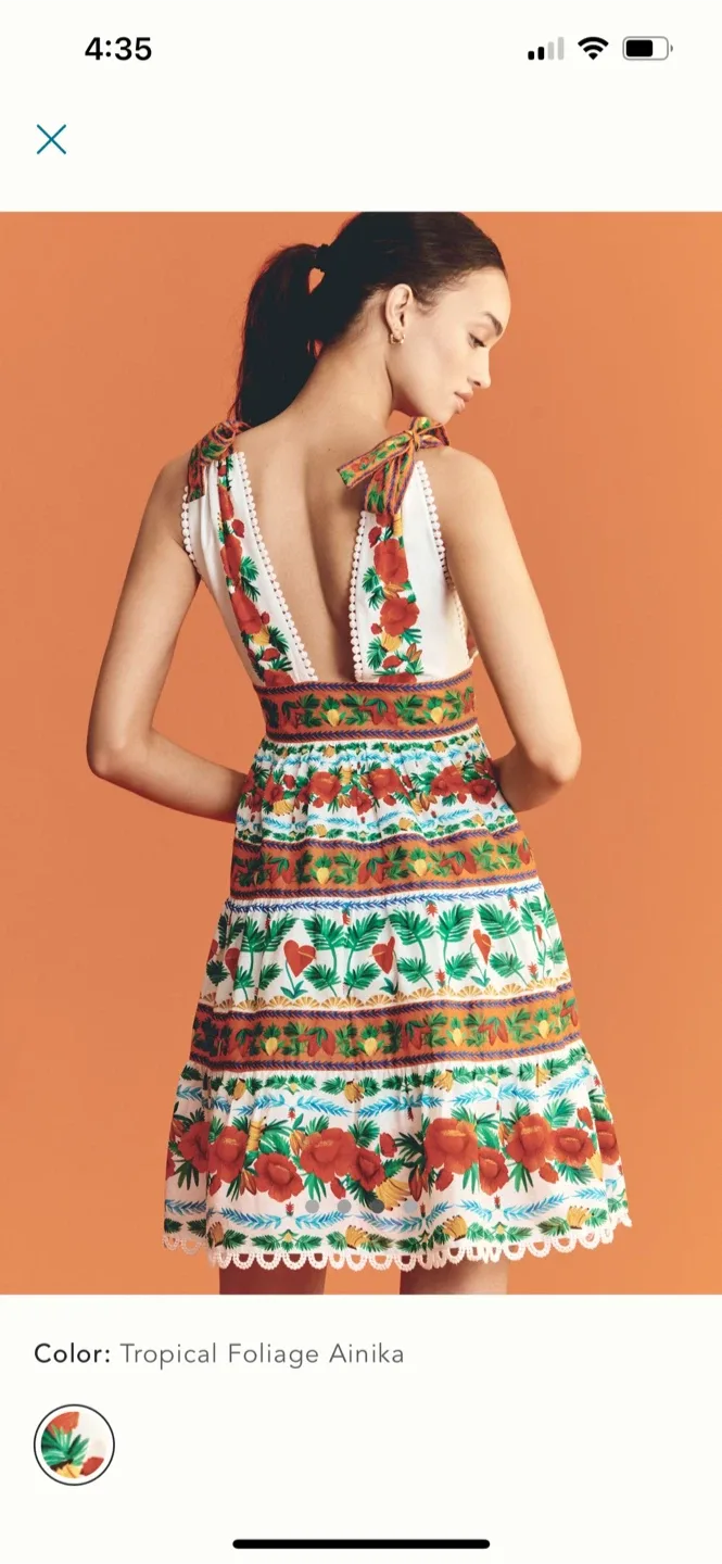 BNWT Farm Rio V Neck Tiered Dress M (fits S) image indicator(4)