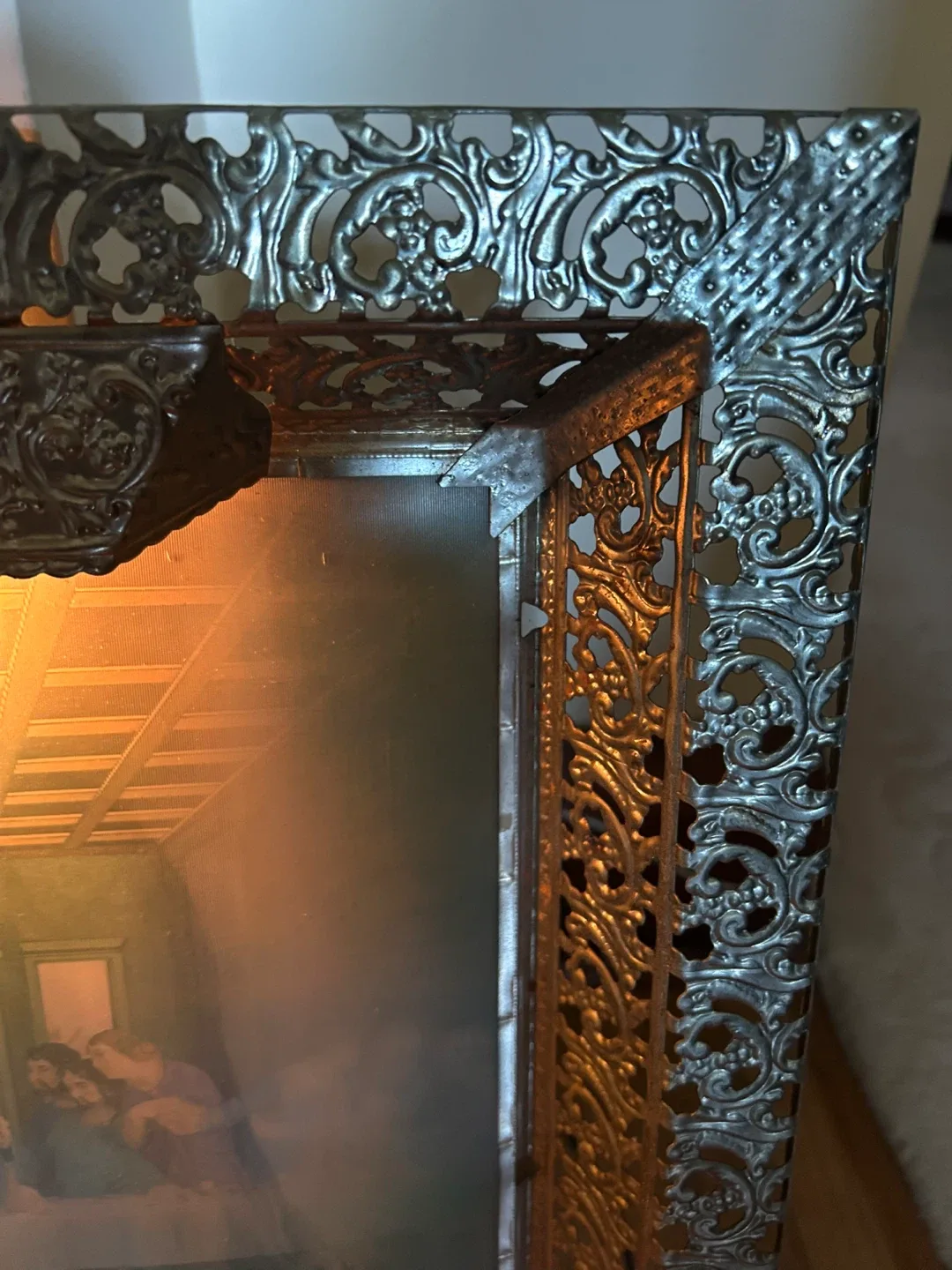 $25  1950s 3-D Lenticular lit Jesus Last Supper Print MCM Art image indicator(7)