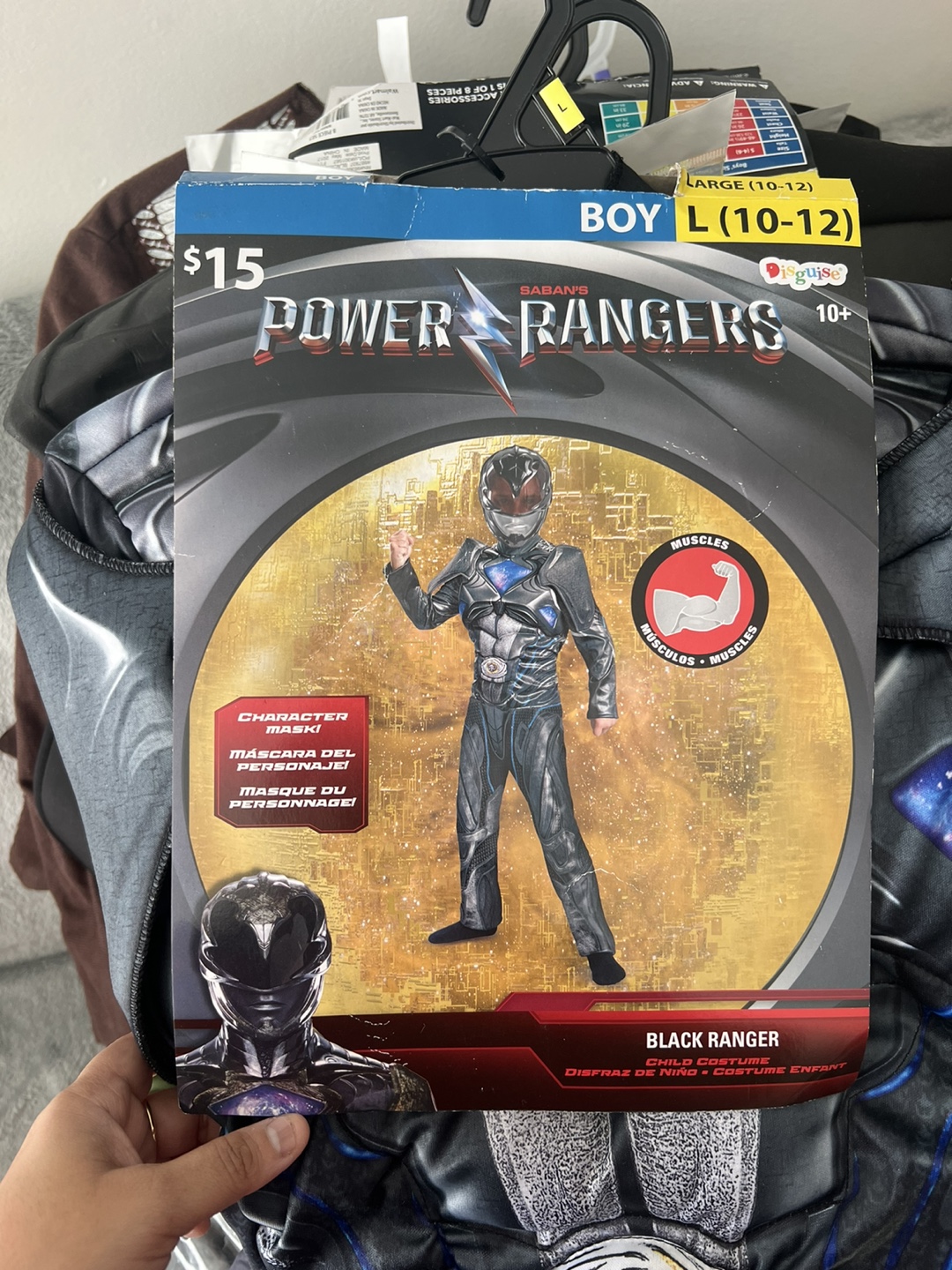 Power Rangers Black Ranger Costume - Boy's Large (10-12)