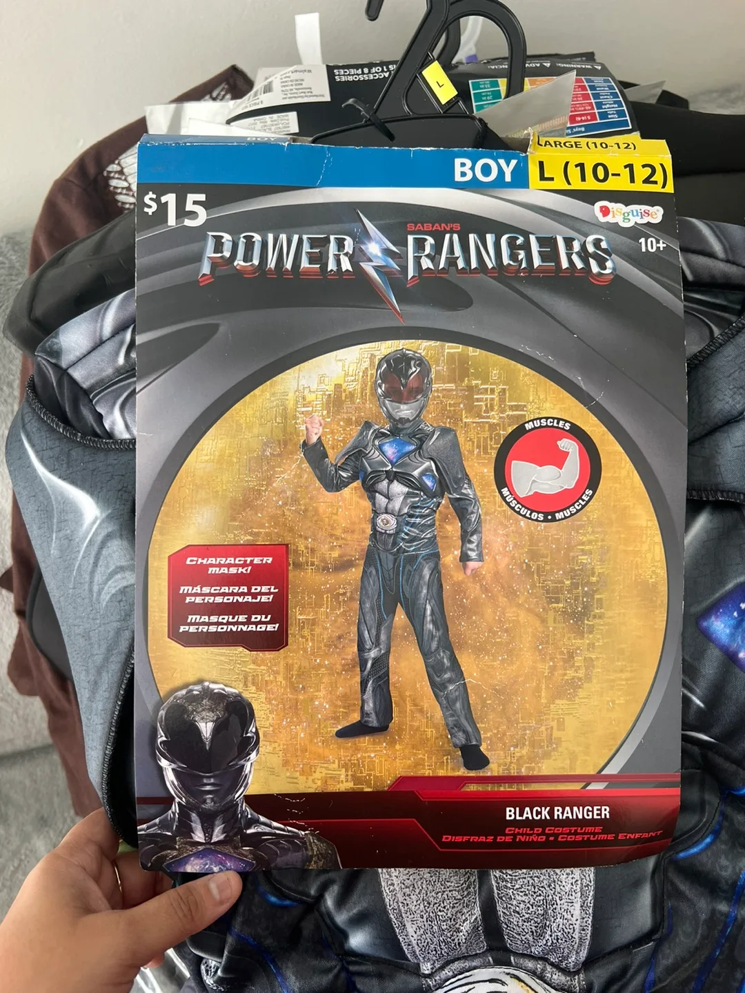 Power Rangers Black Ranger Costume - Boy's Large (10-12) thumbnail