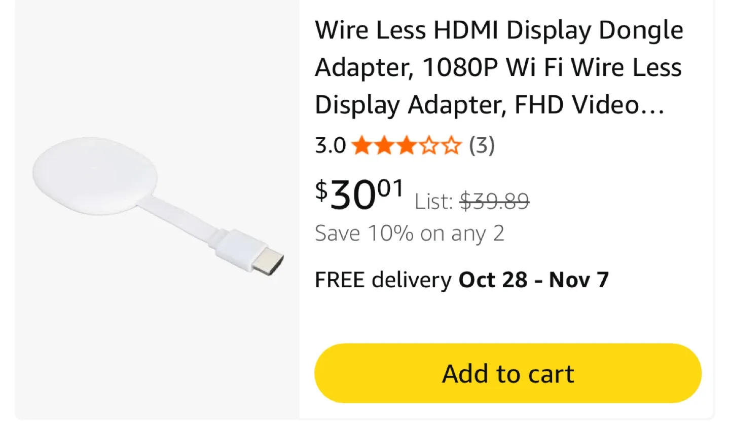 Google Chromecast HDMI Display Dongle Adapter image indicator(2)