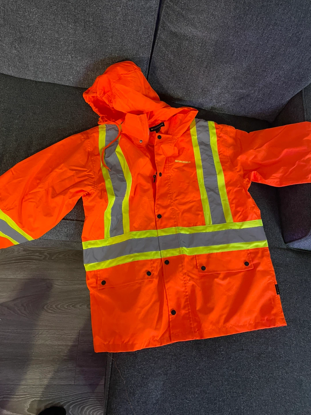 Forcefield Hi-Vis Safety Rain Jacket - Large
