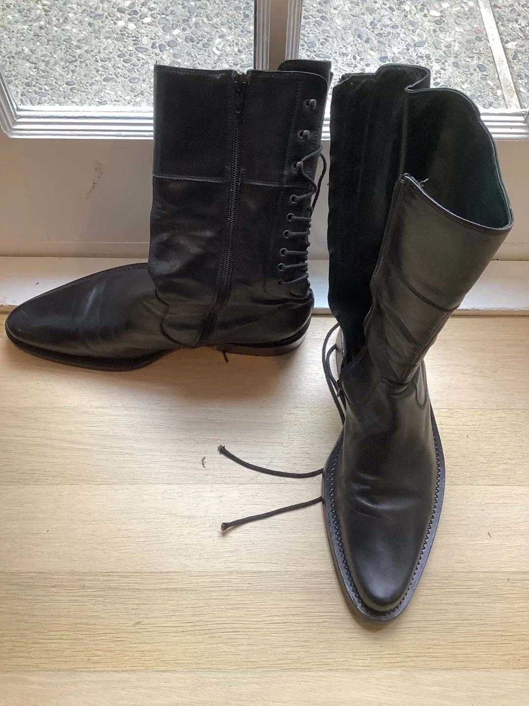Roberto Cavalli Black Leather Boots - Size 42 thumbnail