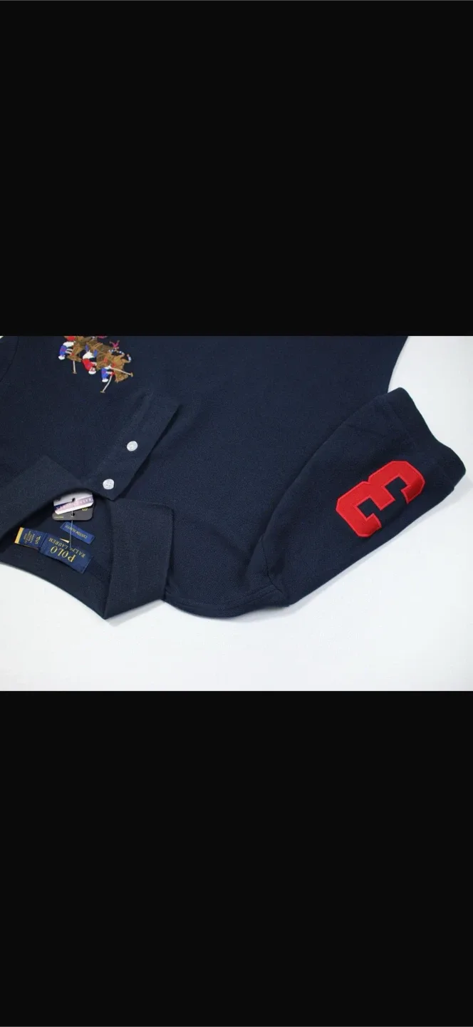 Polo Ralph Lauren Custom Slim Fit Polo Shirt - Navy image indicator(3)