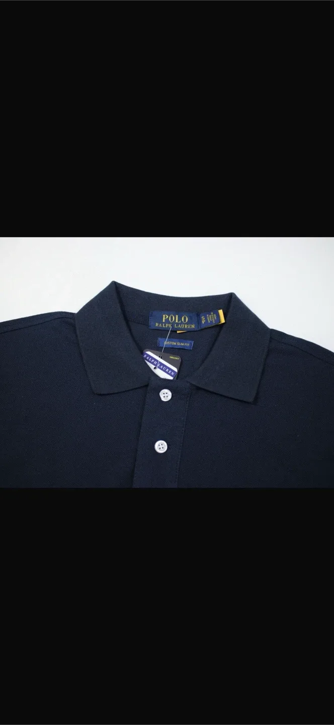 Polo Ralph Lauren Custom Slim Fit Polo Shirt - Navy image indicator(4)
