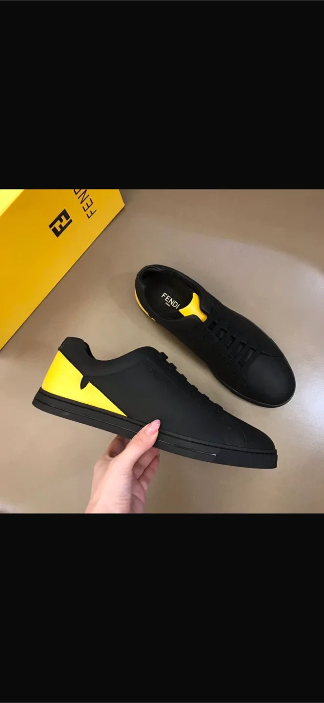 Fendi Black & Yellow Men's Sneakers image indicator(4)