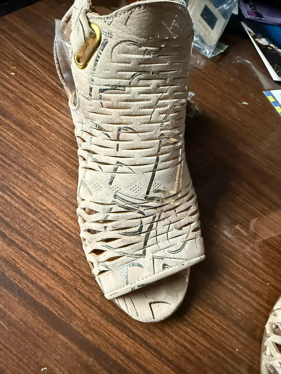 Matisse Cream Leather Heels - Size 7
