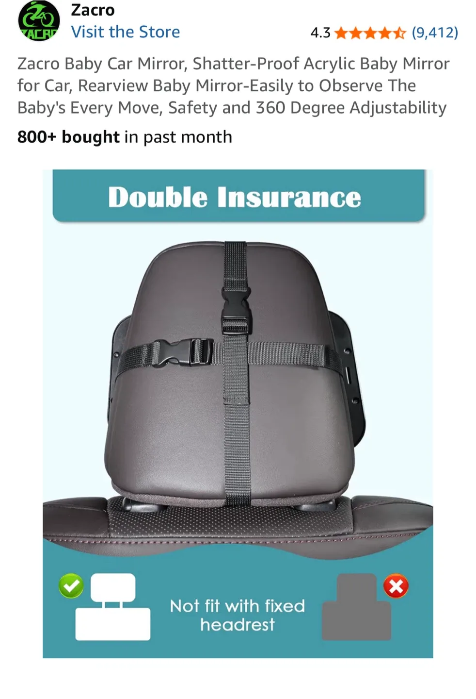 Zacro Baby Car Mirror - Rearview Mirror image indicator(4)