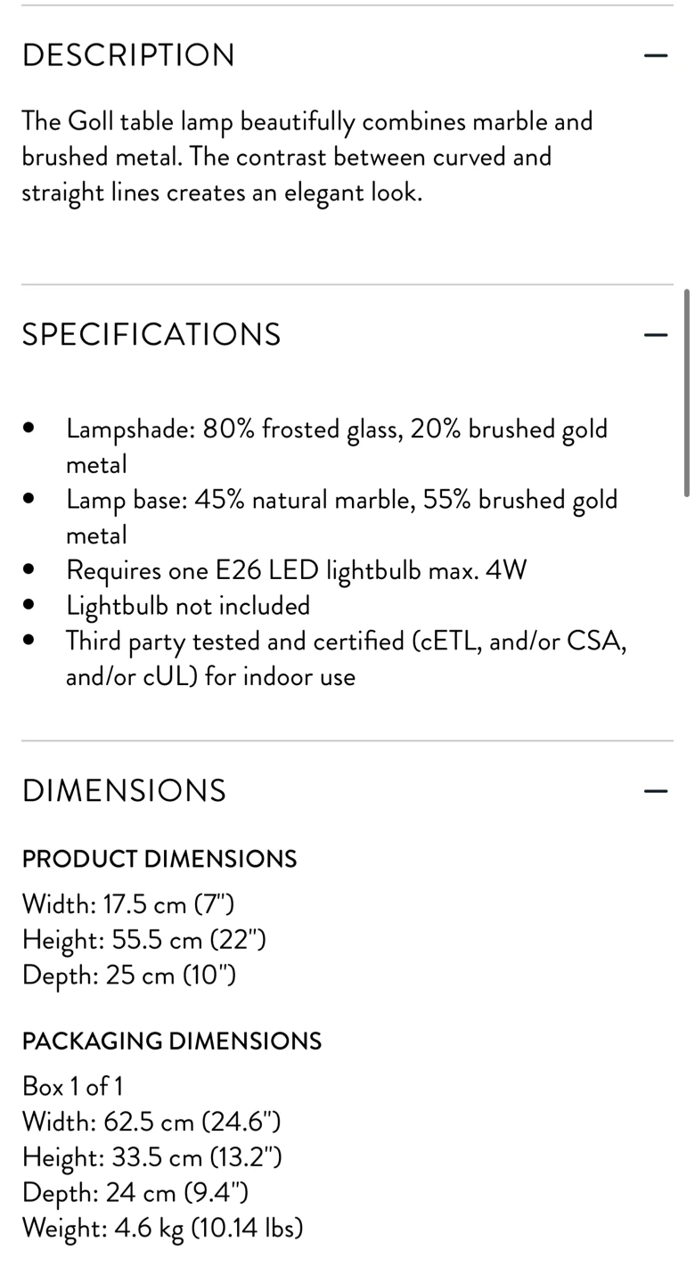 Structube Gold Table Lamp - photo 4