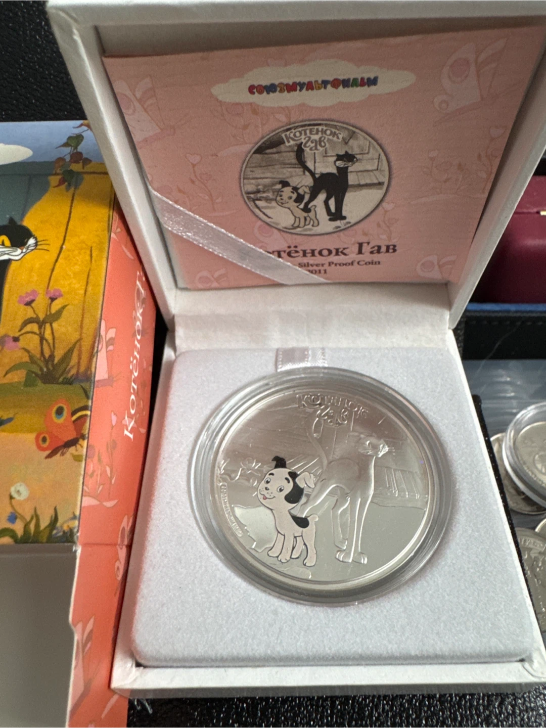 Kotenok Gav silver proof coin. Cook Islands cartoon - photo 2