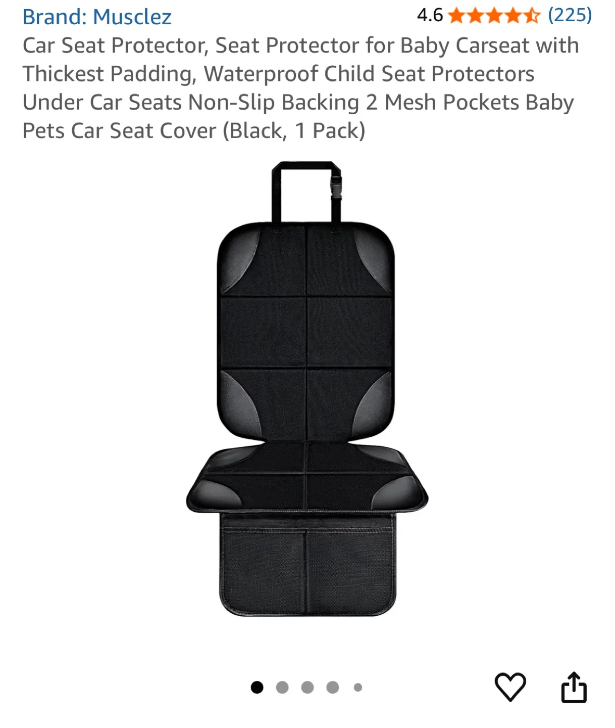 New  Car Seat Protector - Black thumbnail