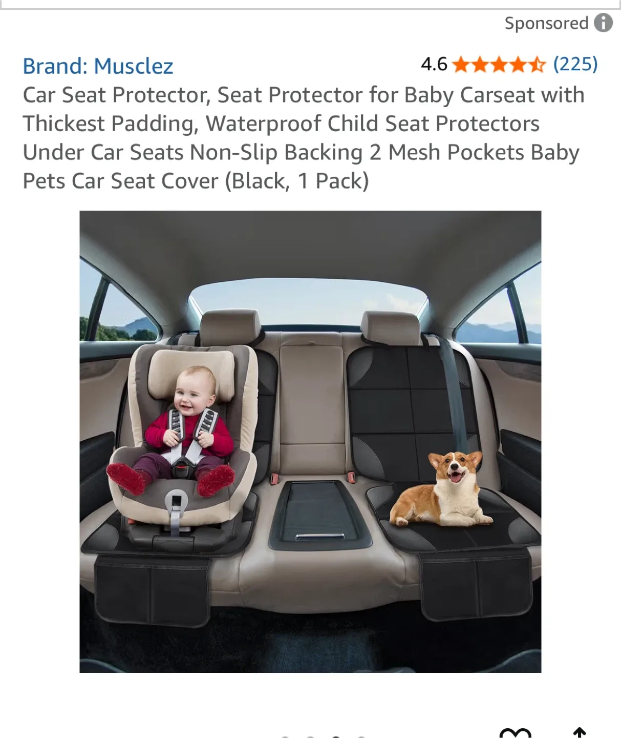 New  Car Seat Protector - Black image indicator(4)