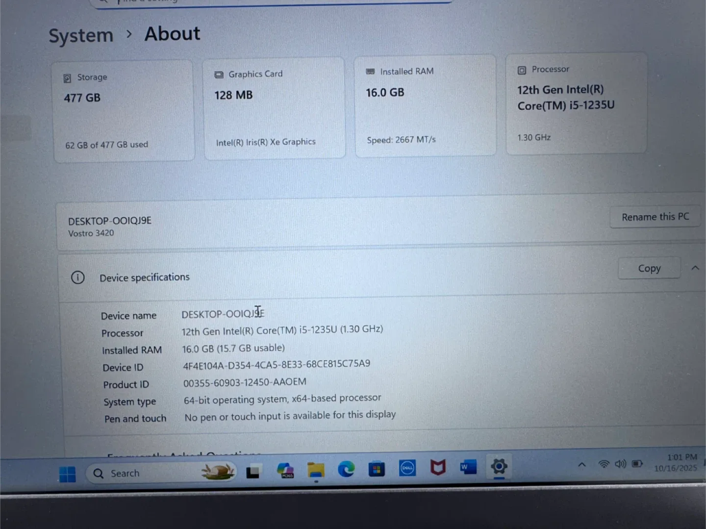 Dell New Laptop I5-12th.Gen. 16/512GB. Win 11 image indicator(5)