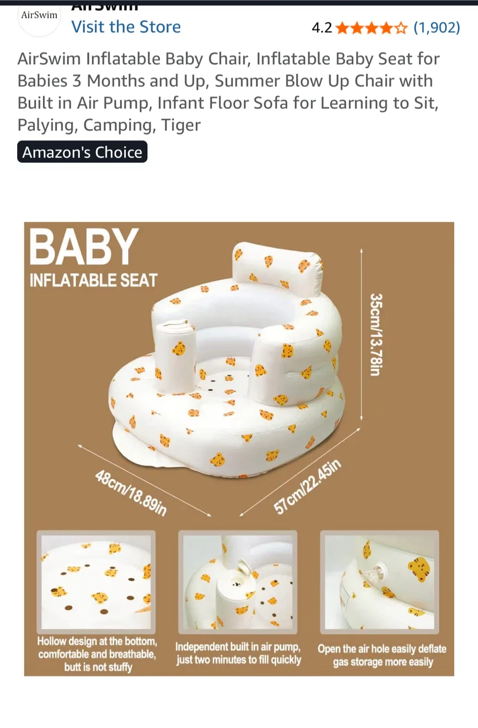 Inflatable Baby Chair - no pump needed image indicator(2)