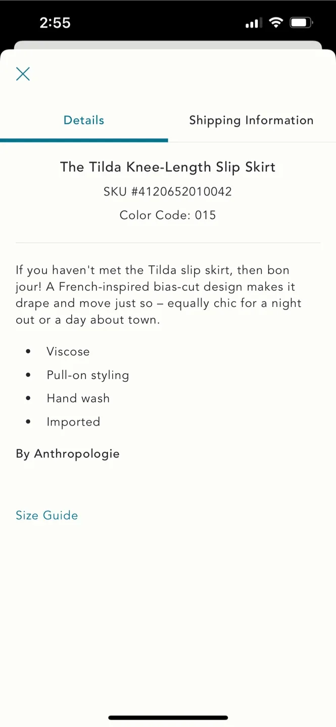 BNWT Anthropologie Tilda Knee Length Slip Skirt XXS image indicator(5)