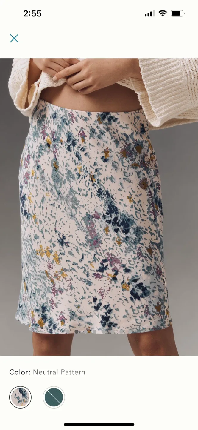 BNWT Anthropologie Tilda Knee Length Slip Skirt XXS image indicator(2)