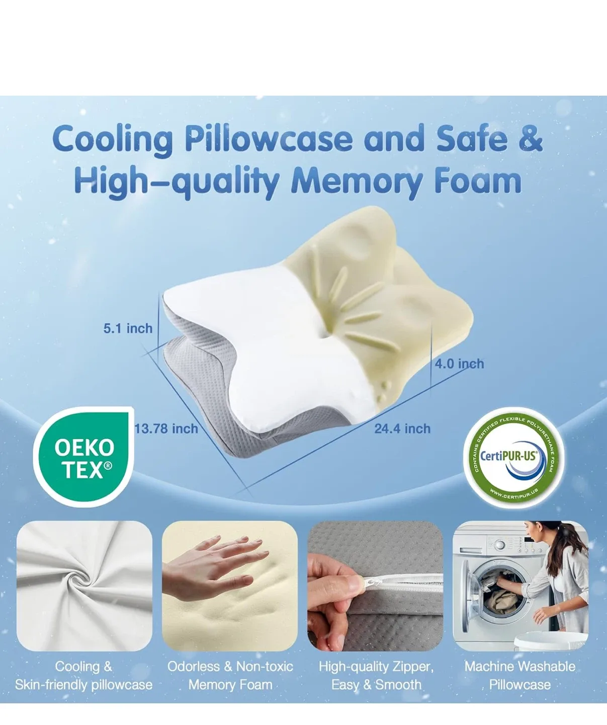 Ergonomic Cervical Memory Foam Pillow image indicator(5)