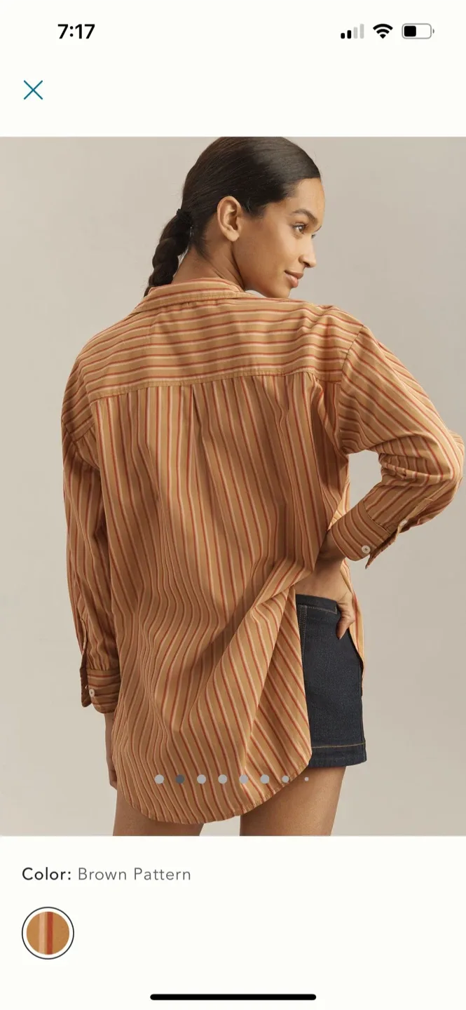 BNWT Anthropologie Maeve Bennet Shirt XXS P (runs big) image indicator(2)