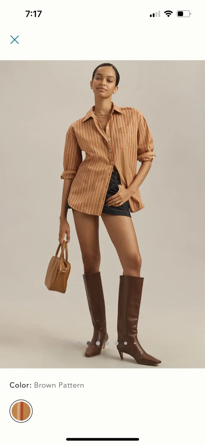 BNWT Anthropologie Maeve Bennet Shirt XXS P (runs big) image indicator(3)