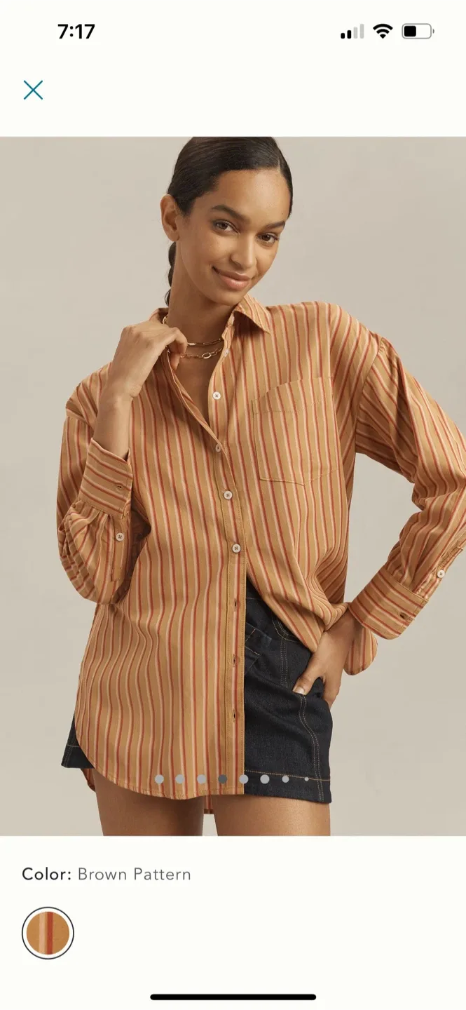 BNWT Anthropologie Maeve Bennet Shirt XXS P (runs big) image indicator(4)