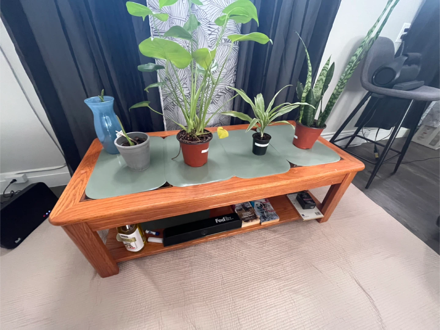 Wooden Coffee Table with Shelf - photo 2