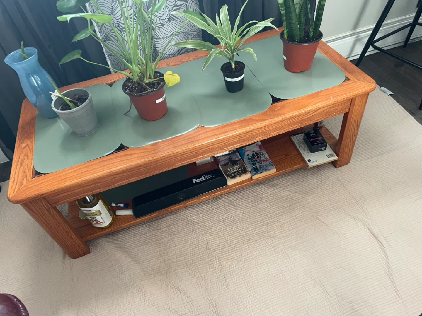 Wooden Coffee Table with Shelf - photo 3