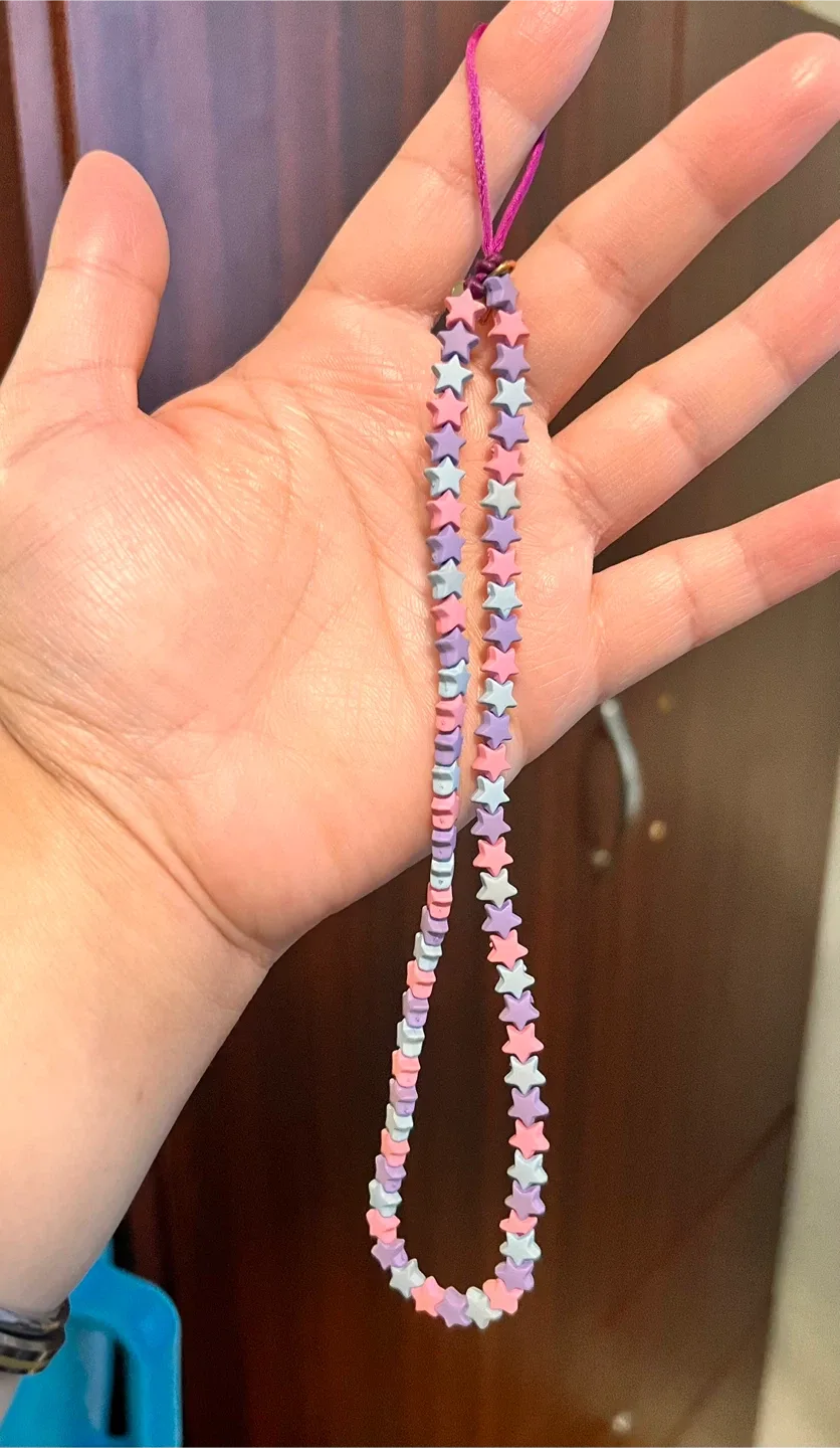Pastel Star Beaded Phone Charm thumbnail