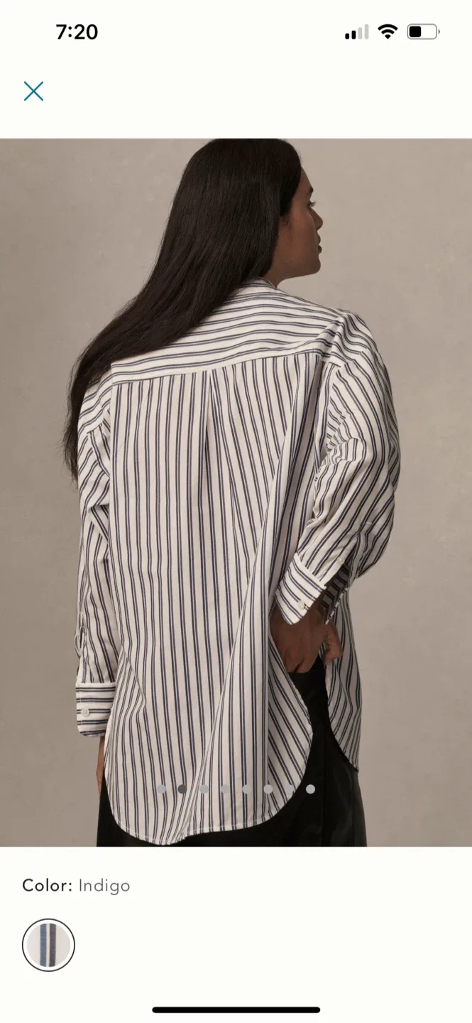 BNWT Anthropologie Bennet Shirt Indigo XXS P (fits XS) image indicator(2)