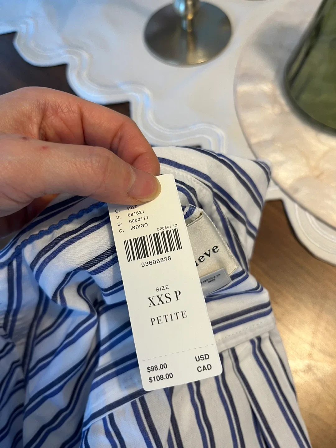 BNWT Anthropologie Bennet Shirt Indigo XXS P (fits XS) image indicator(6)
