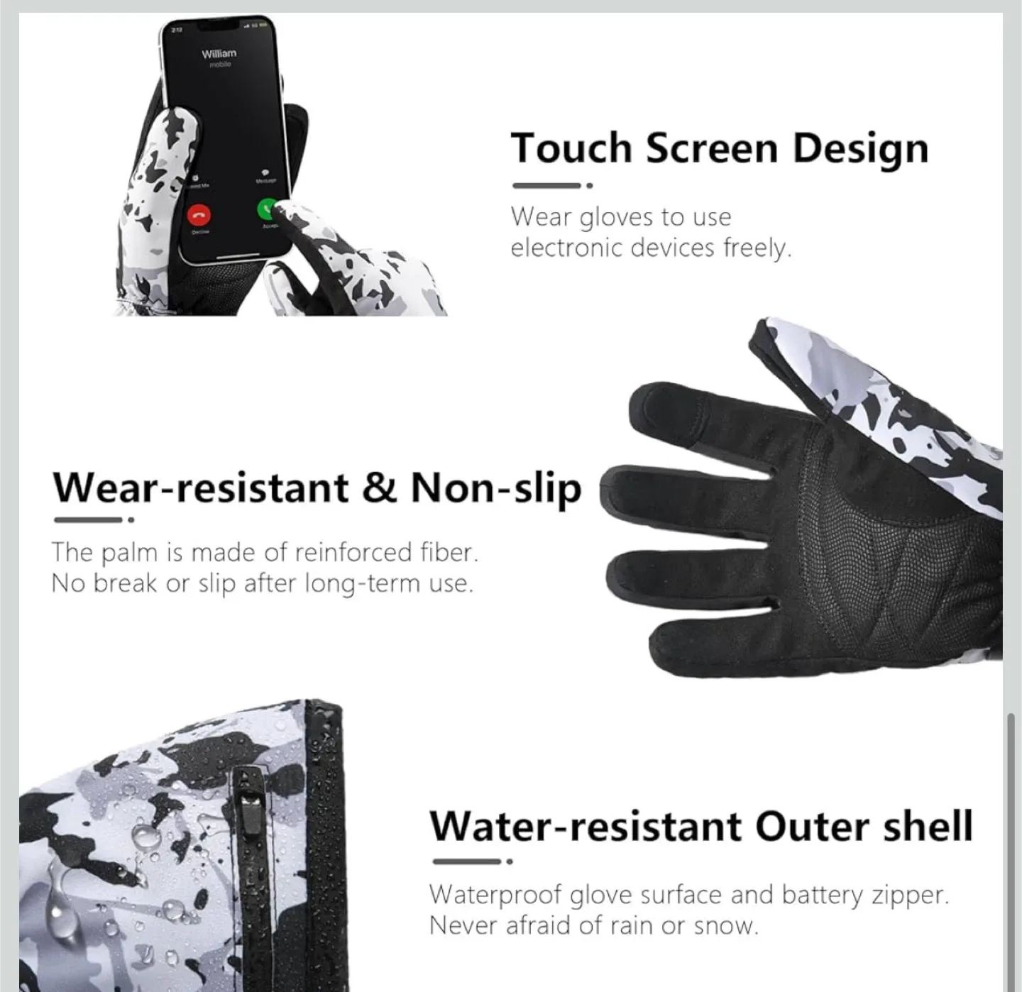 WASOTO Heated Gloves - Waterproof, Touchscreen, Size L image indicator(5)