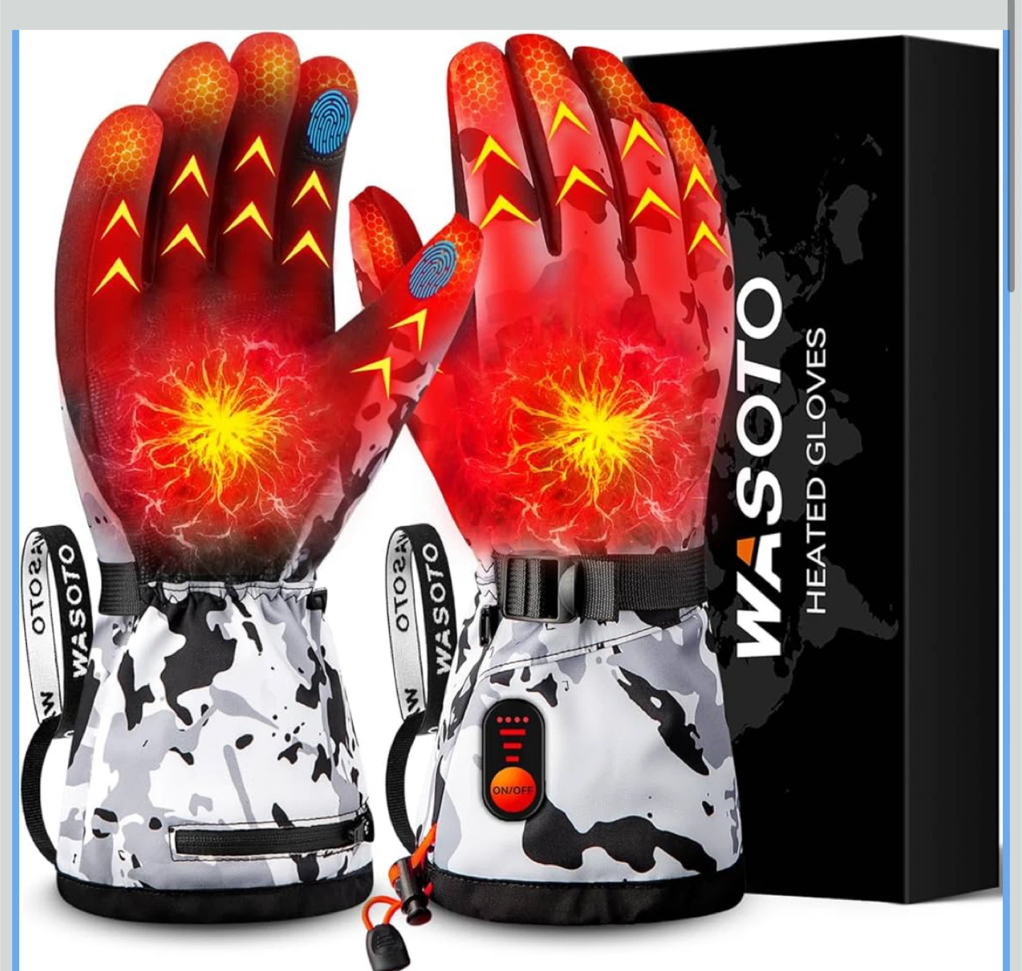 WASOTO Heated Gloves - Waterproof, Touchscreen, Size L